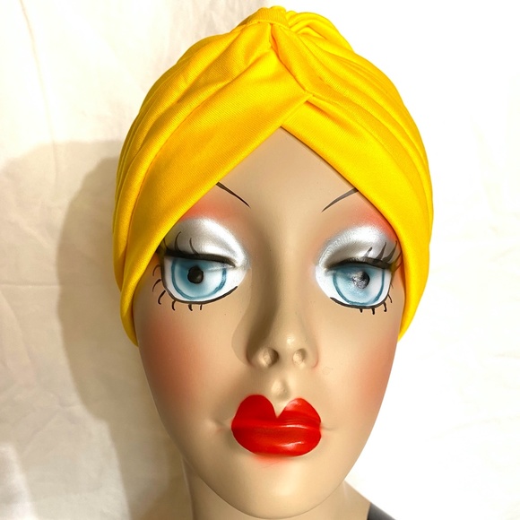 Golden Yellow vintage, retro pinup style turban - Picture 2 of 3